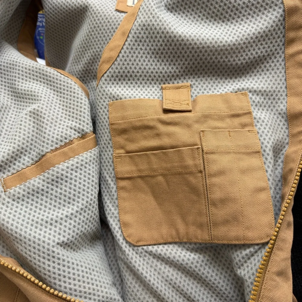Duluth Trading Co Mens Duck Canvas Breathable Mesh Workcore Brown Vest Sz XL EUC